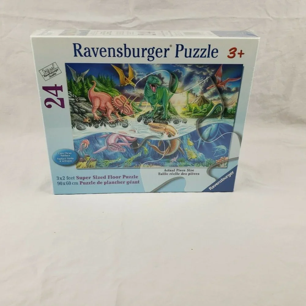 Ravensburger Land and Sea Dinos 24 Giant Shaped Floor Puzzle Retired